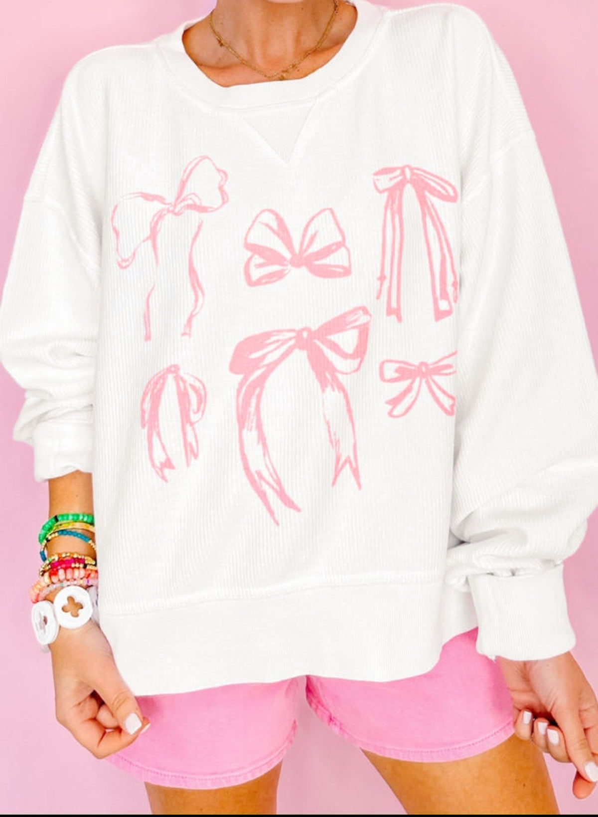 Pink Lauren Bow Sweatshirt