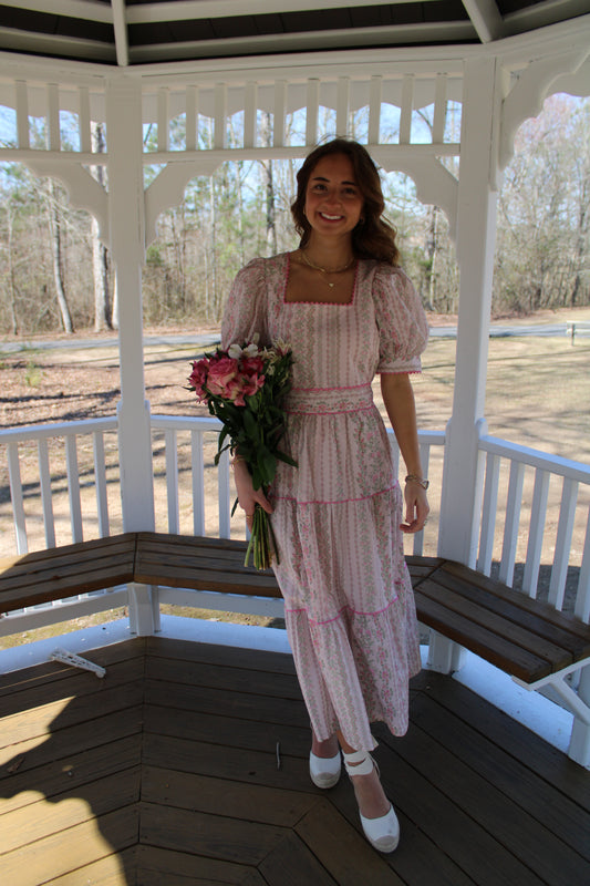 Pink Floral Maxi Easter Dress