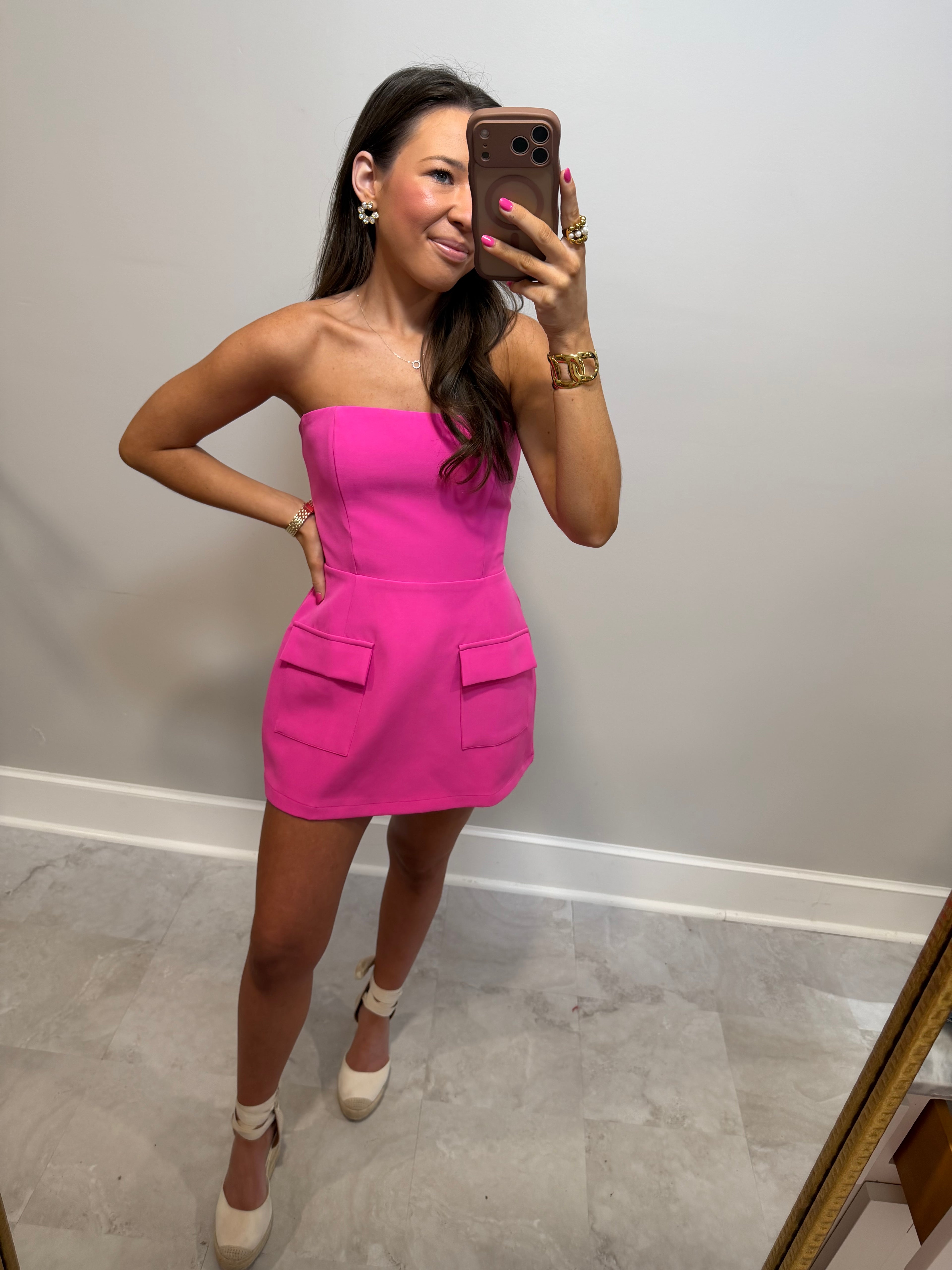 Pink Heart Strapless Dress