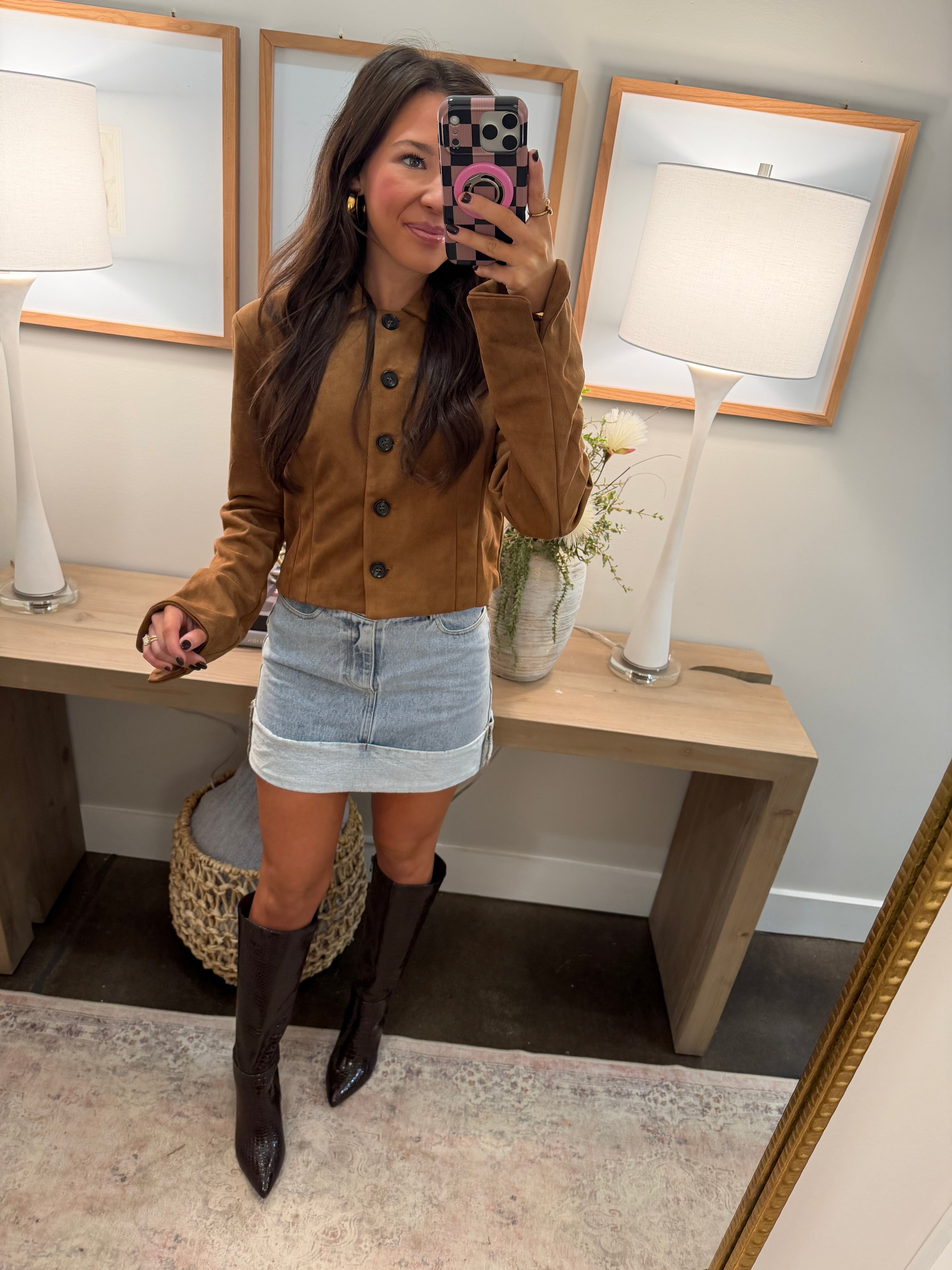 Mocha Brown Button Down Jacket