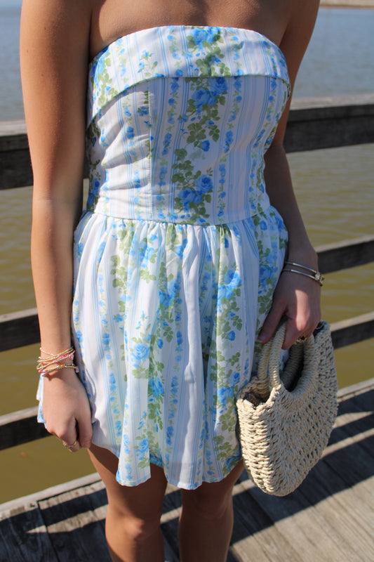Blue Floral Eg Romper