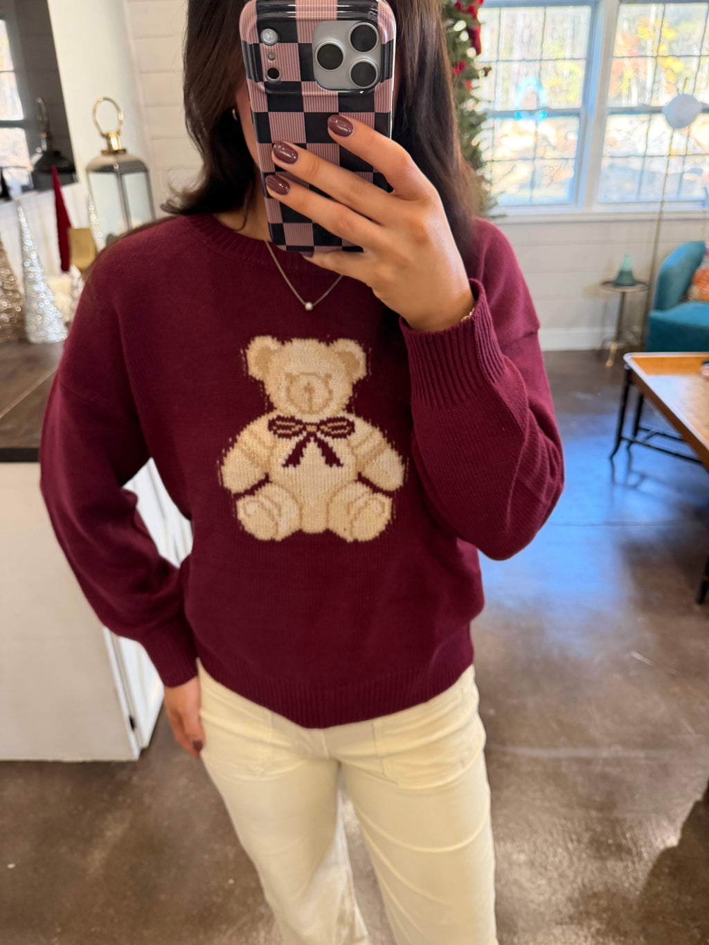 Bear Bow Christmas Sweater