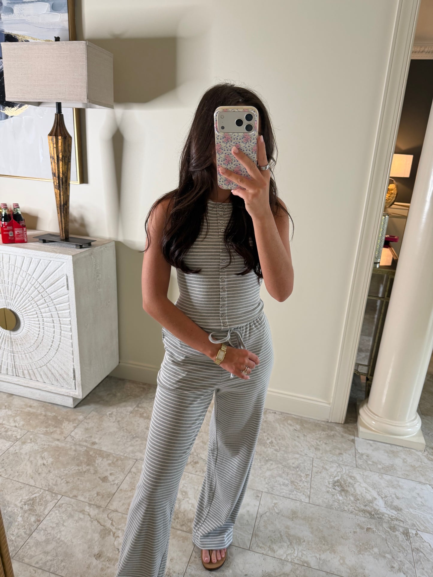 Grey Zane Striped Set