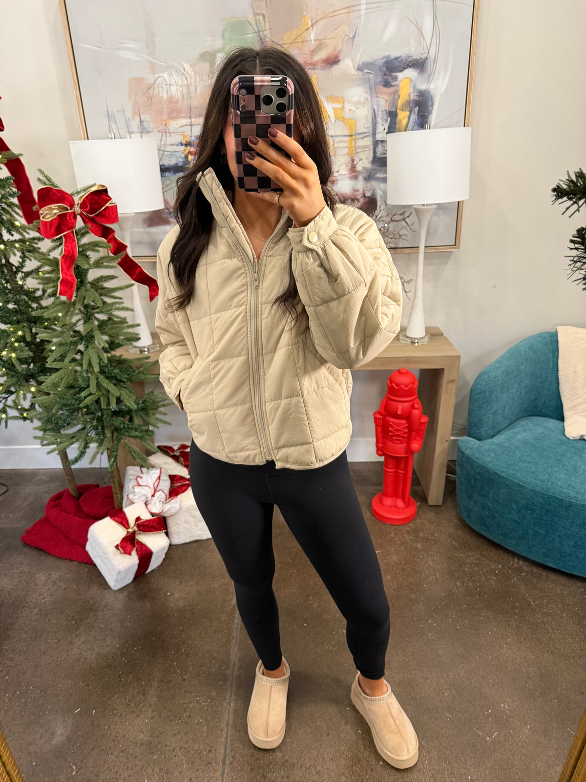 Tan Katie Puffer Jacket