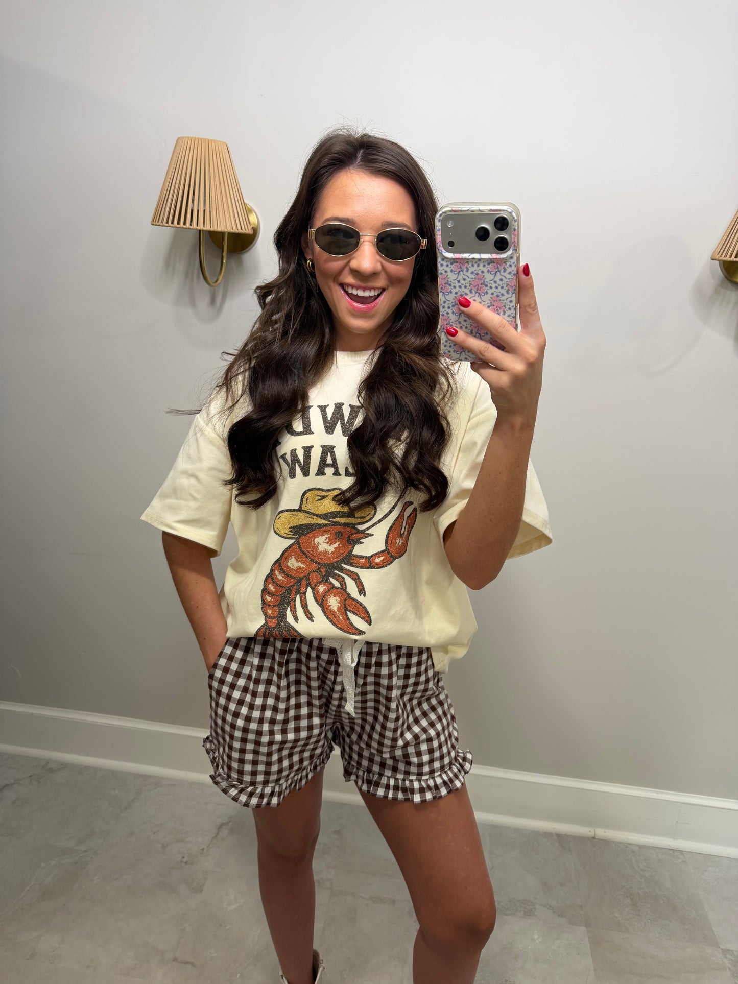 Brown Gingham Landon Shorts