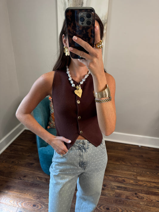 Miranda Mocha Sweater Top