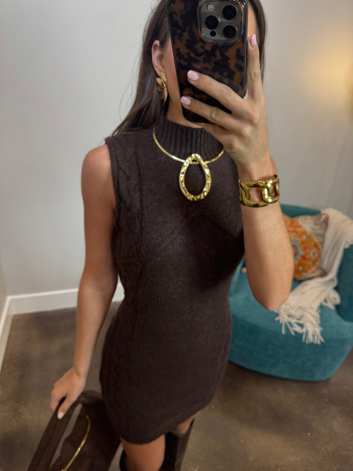 Mocha Brown Sweater Dress