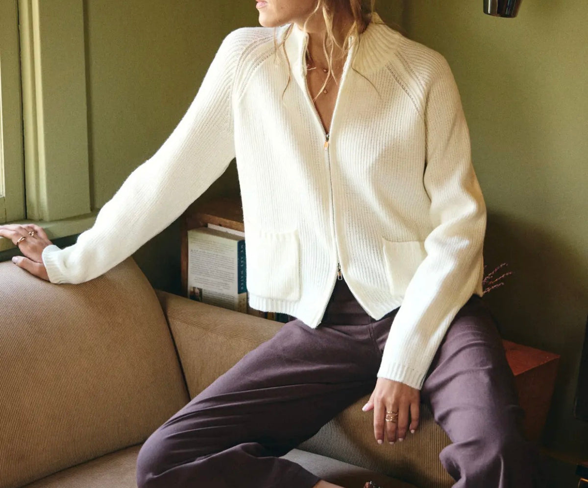 White Double Zip
