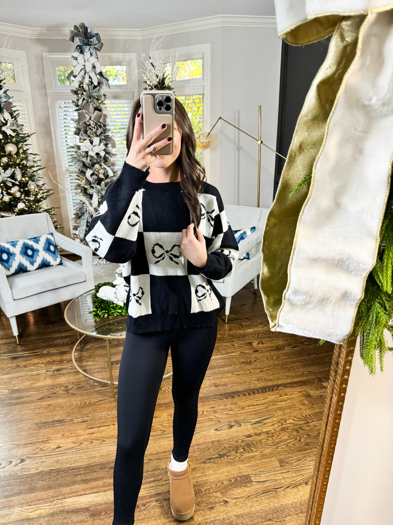 Katie Black Bow Sweater