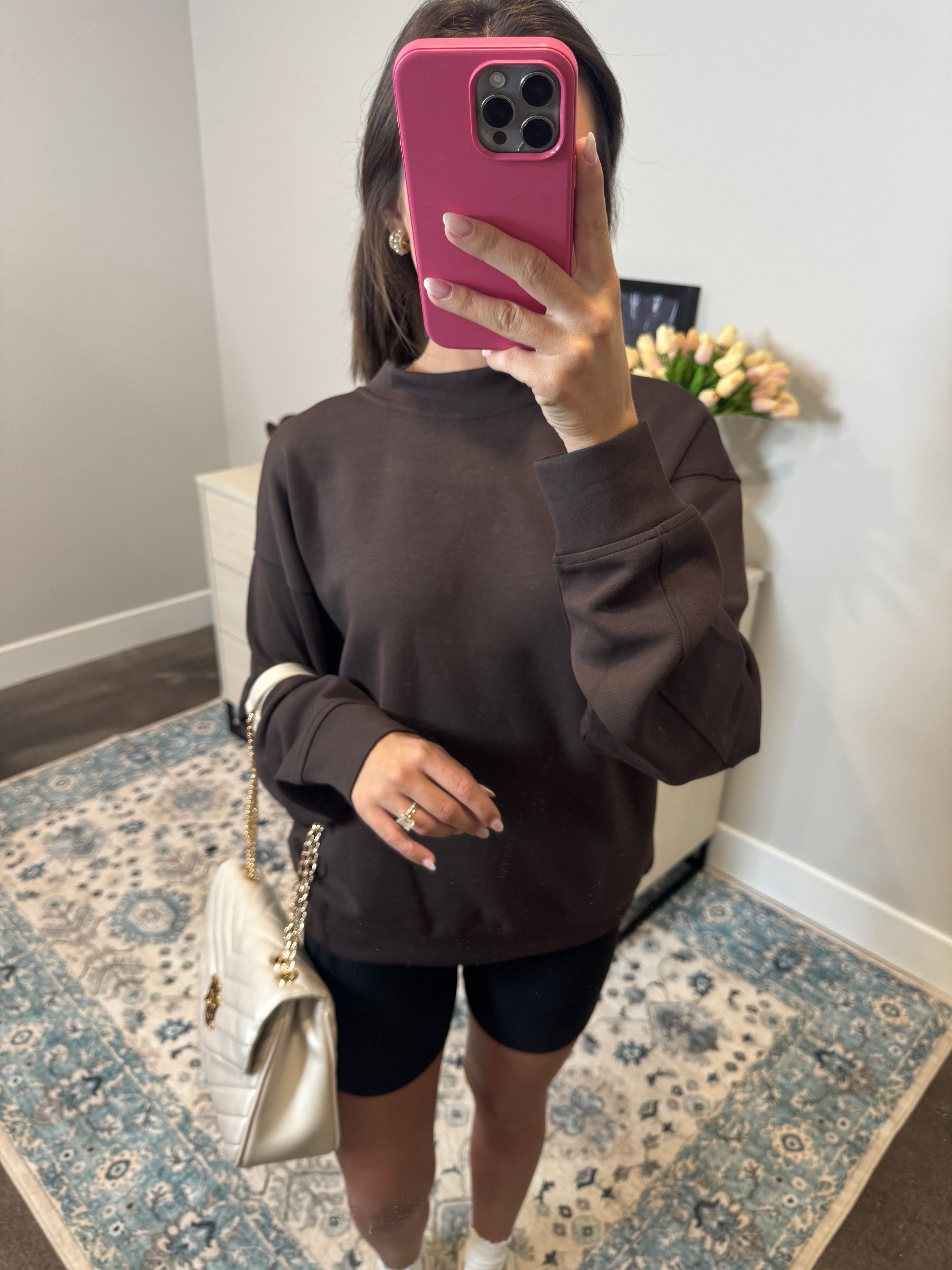 Mocha Brown Mock Sweatshirt