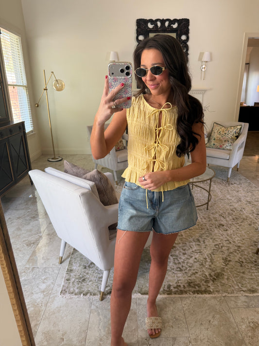 Sunny Yellow Tie Top
