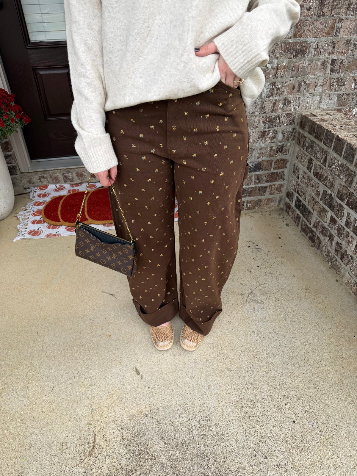 Dusty Floral Wide Leg Pants