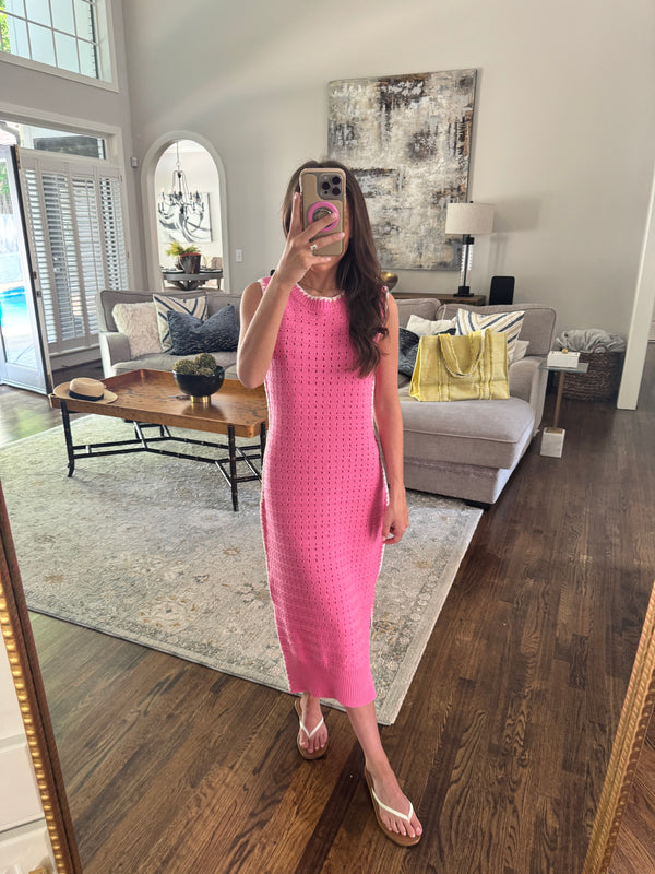 Pink Crochet Dress