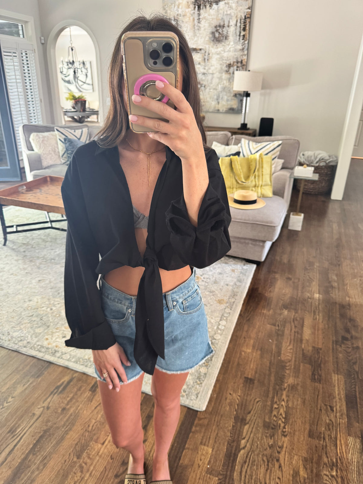 Black Linen Top