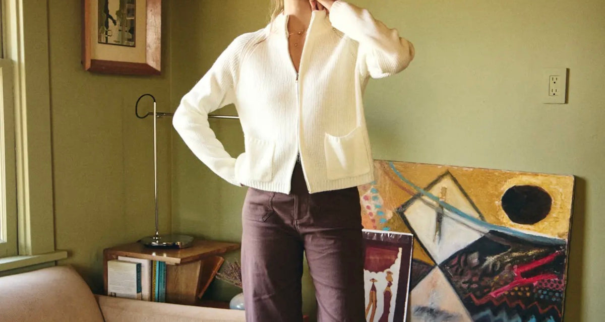 White Double Zip