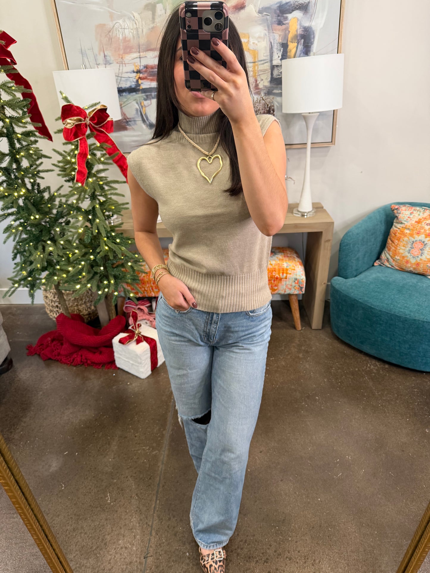 Grey Turtleneck Sweater