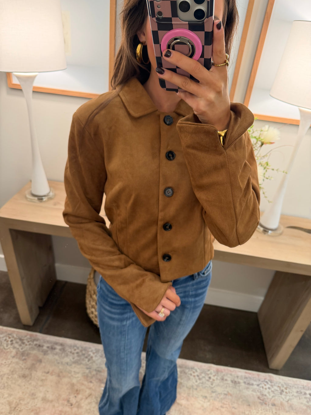 Mocha Brown Button Down Jacket