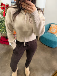 Brown Ribbed Joggers