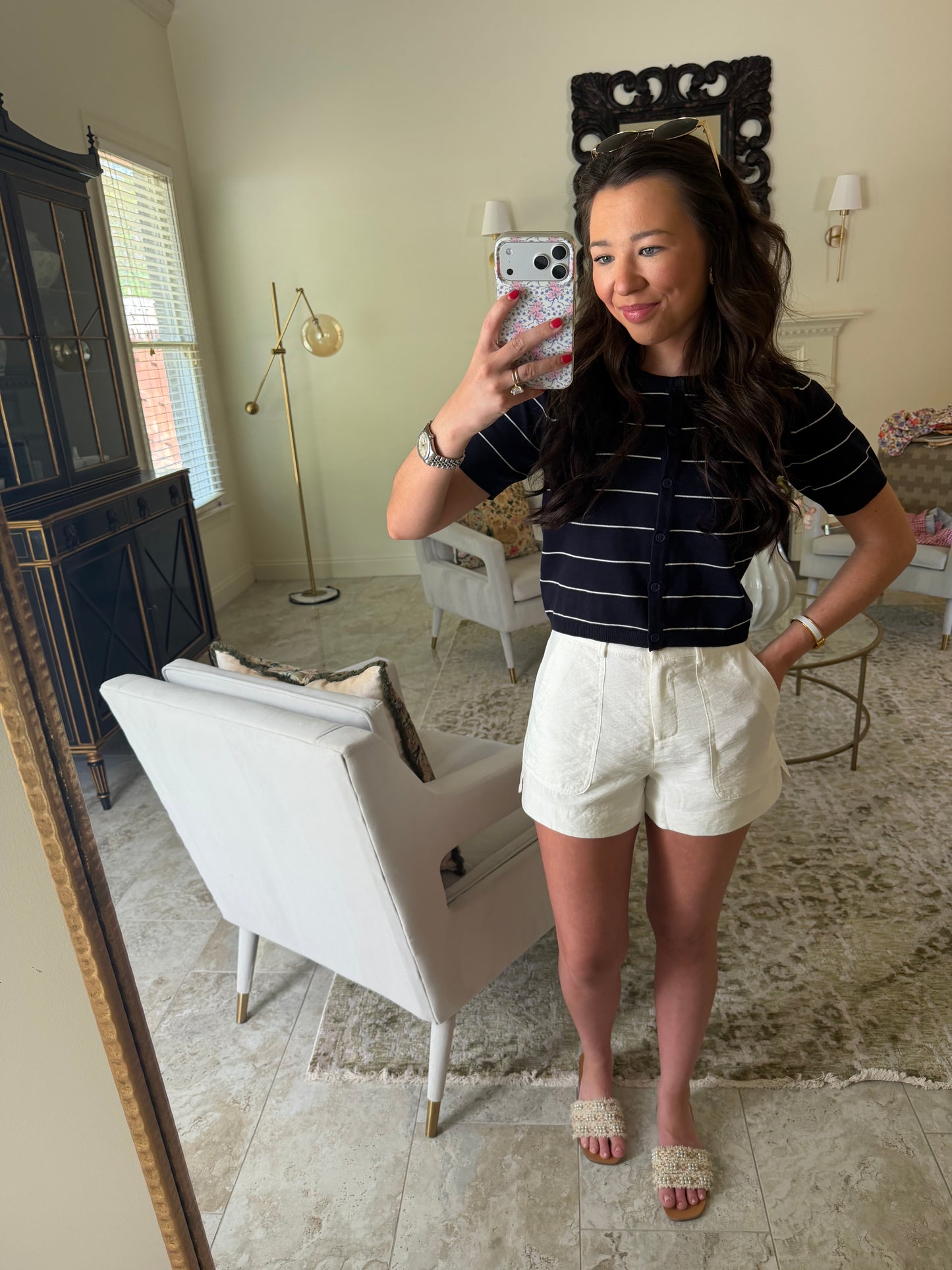 Amie Striped Blue Top