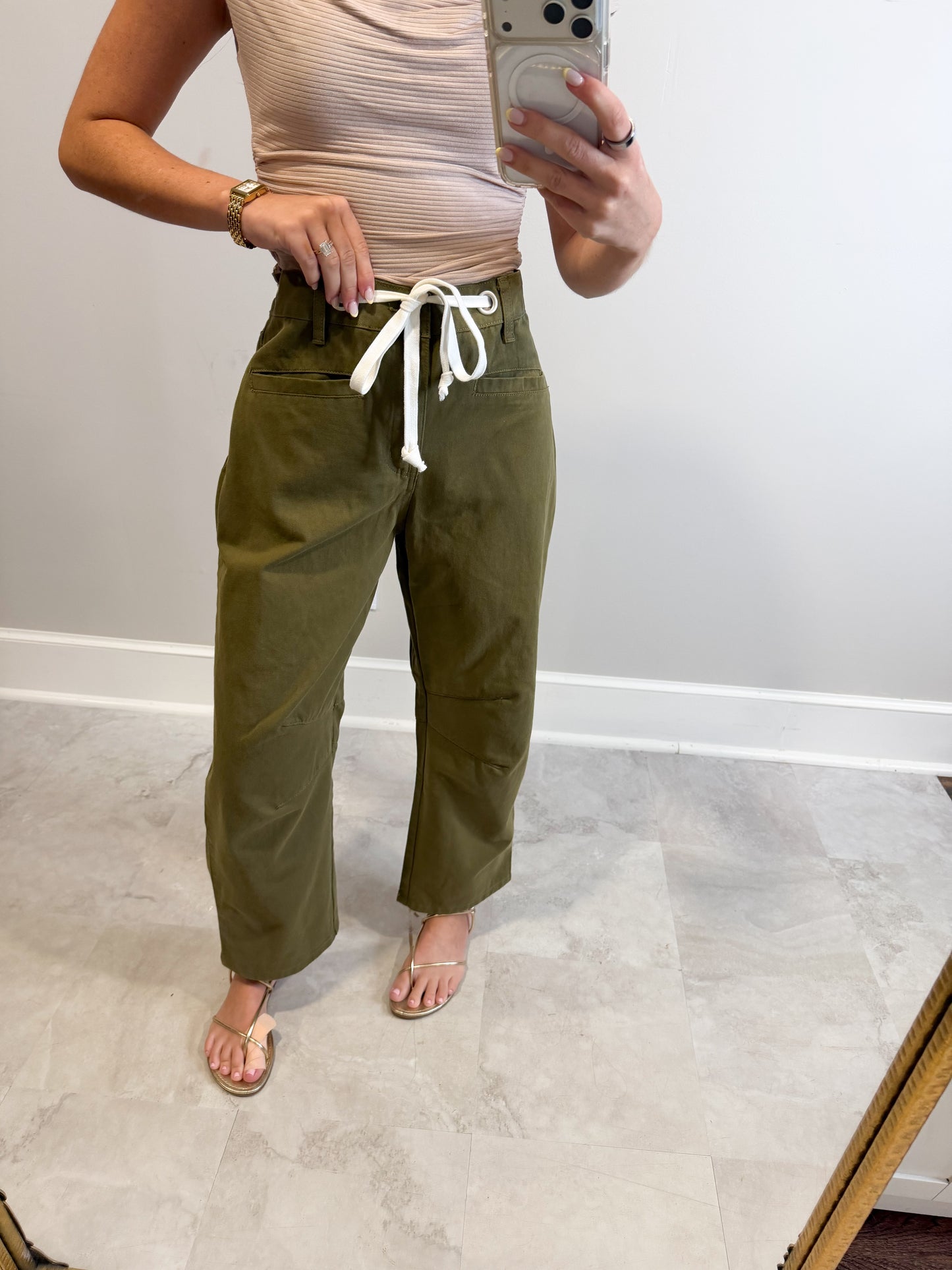 Olive the Way Barrel Jeans