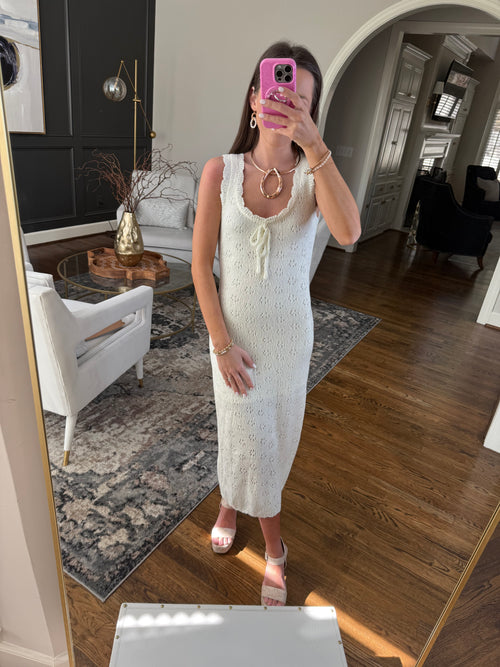White Crochet Dress