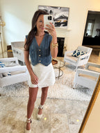 White Linen Skort