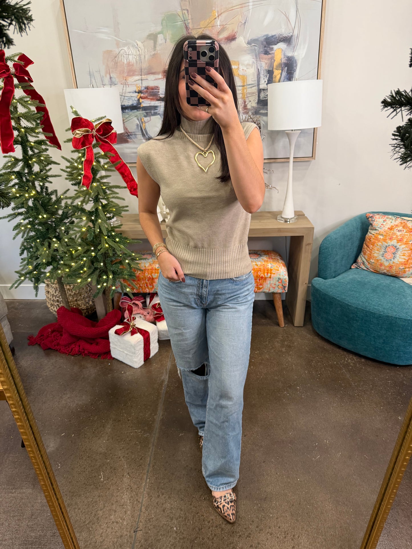 Grey Turtleneck Sweater