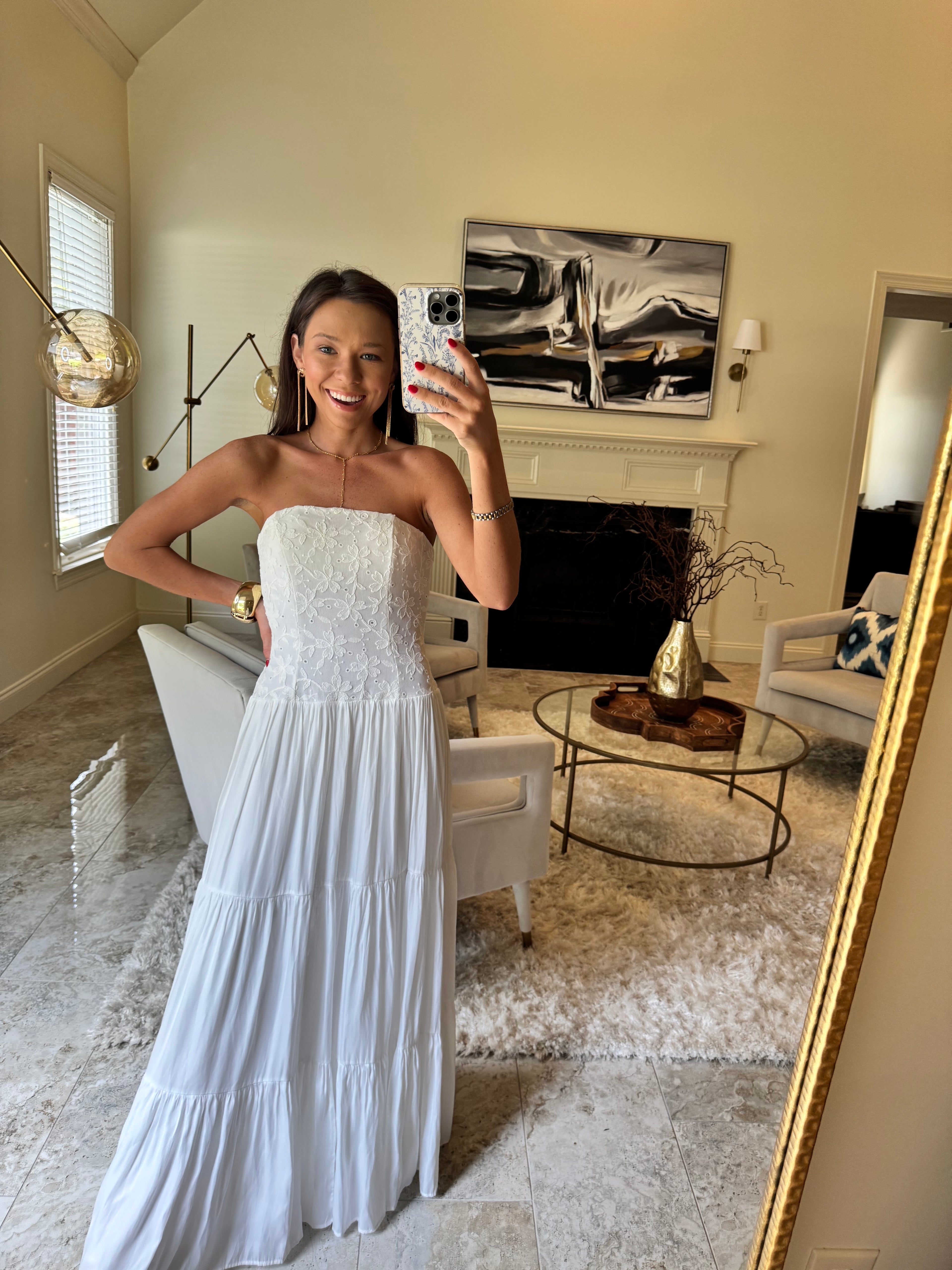 Susan Strapless White Maxi