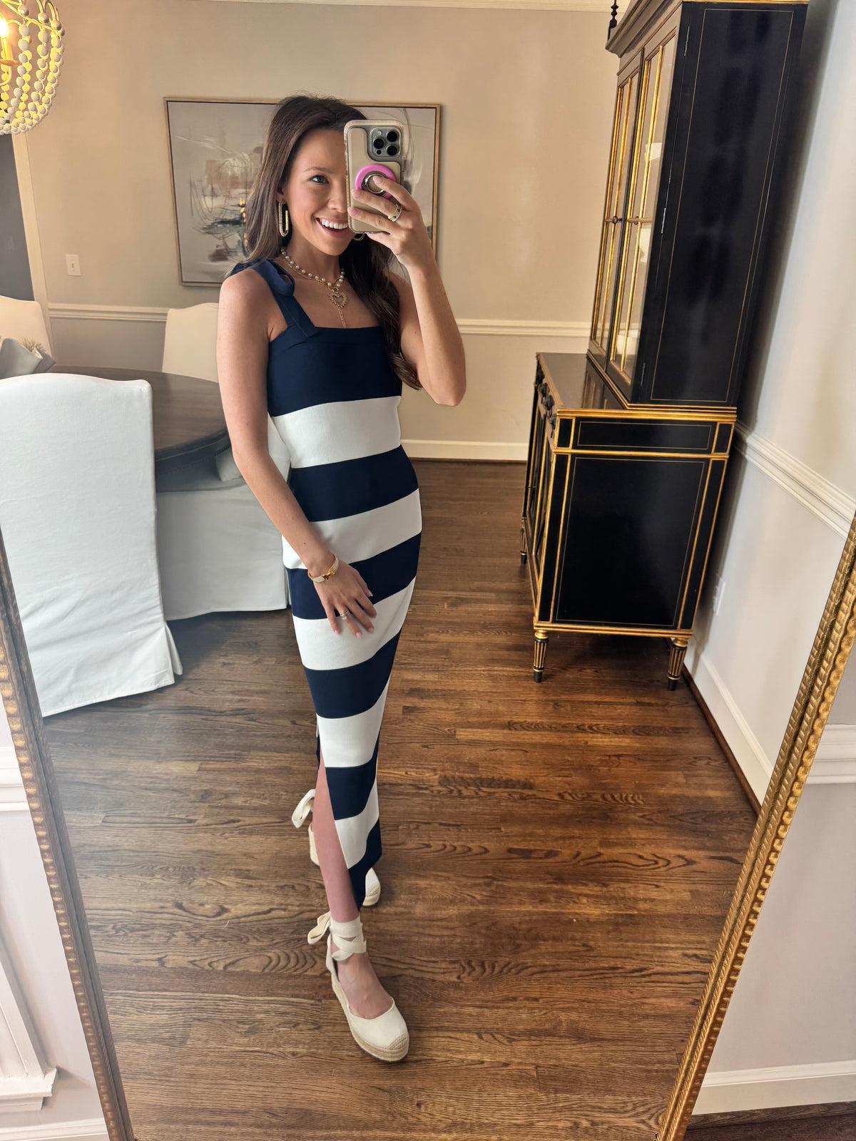 Navy & White Dress