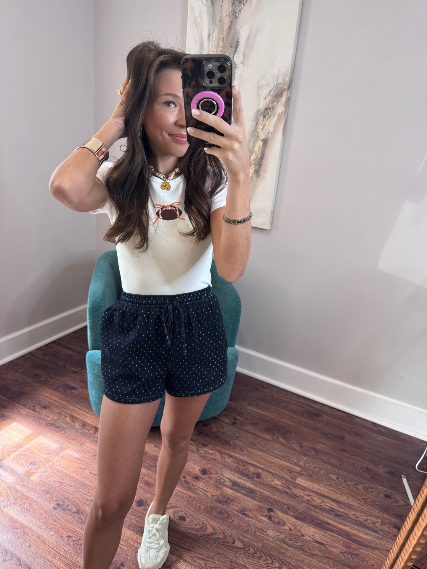 Orange Bow Football Top