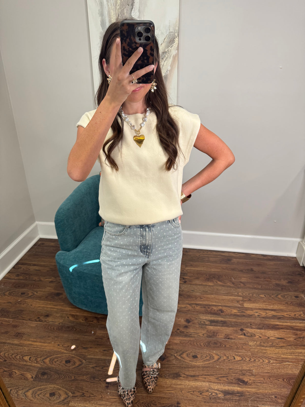 Cream Sweater Top
