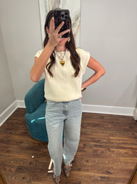 Cream Sweater Top