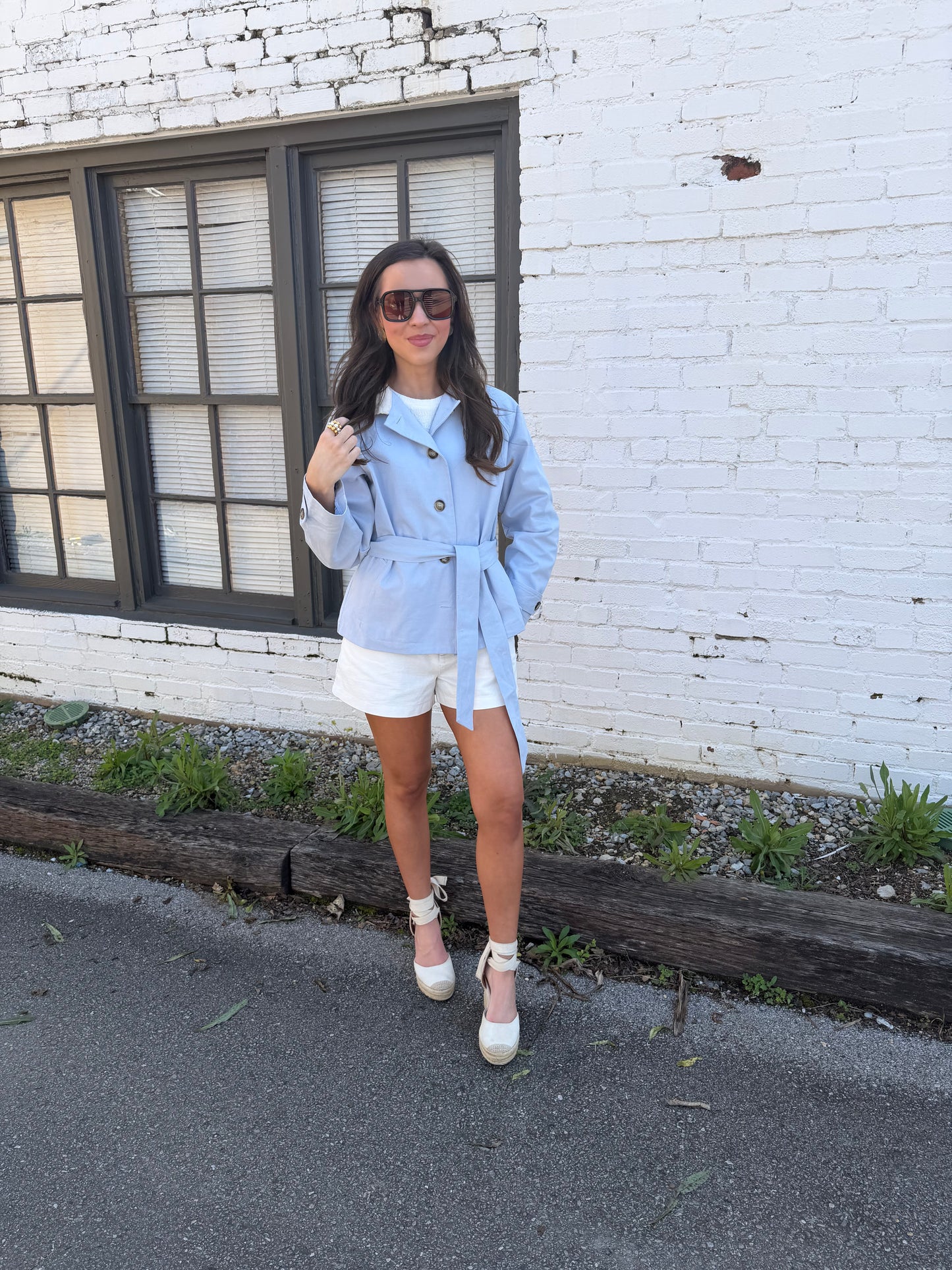 Blue Mandy Button Up Jacket