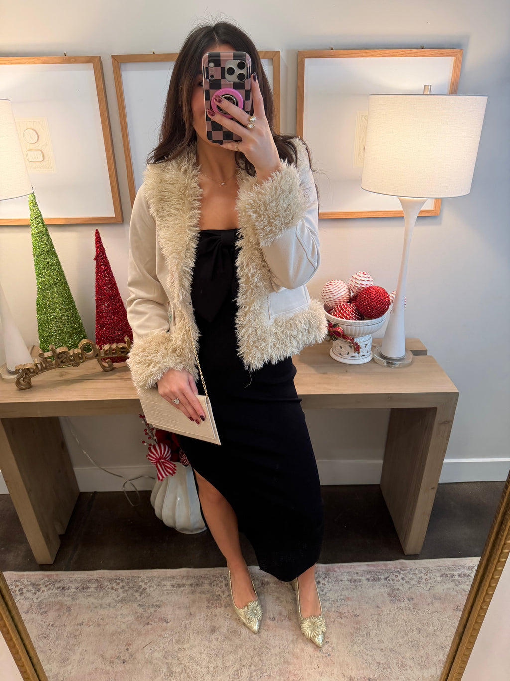 Black Bow Tie Midi Dress