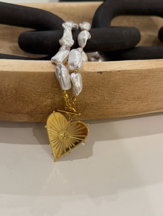 Heart Pearl Necklace