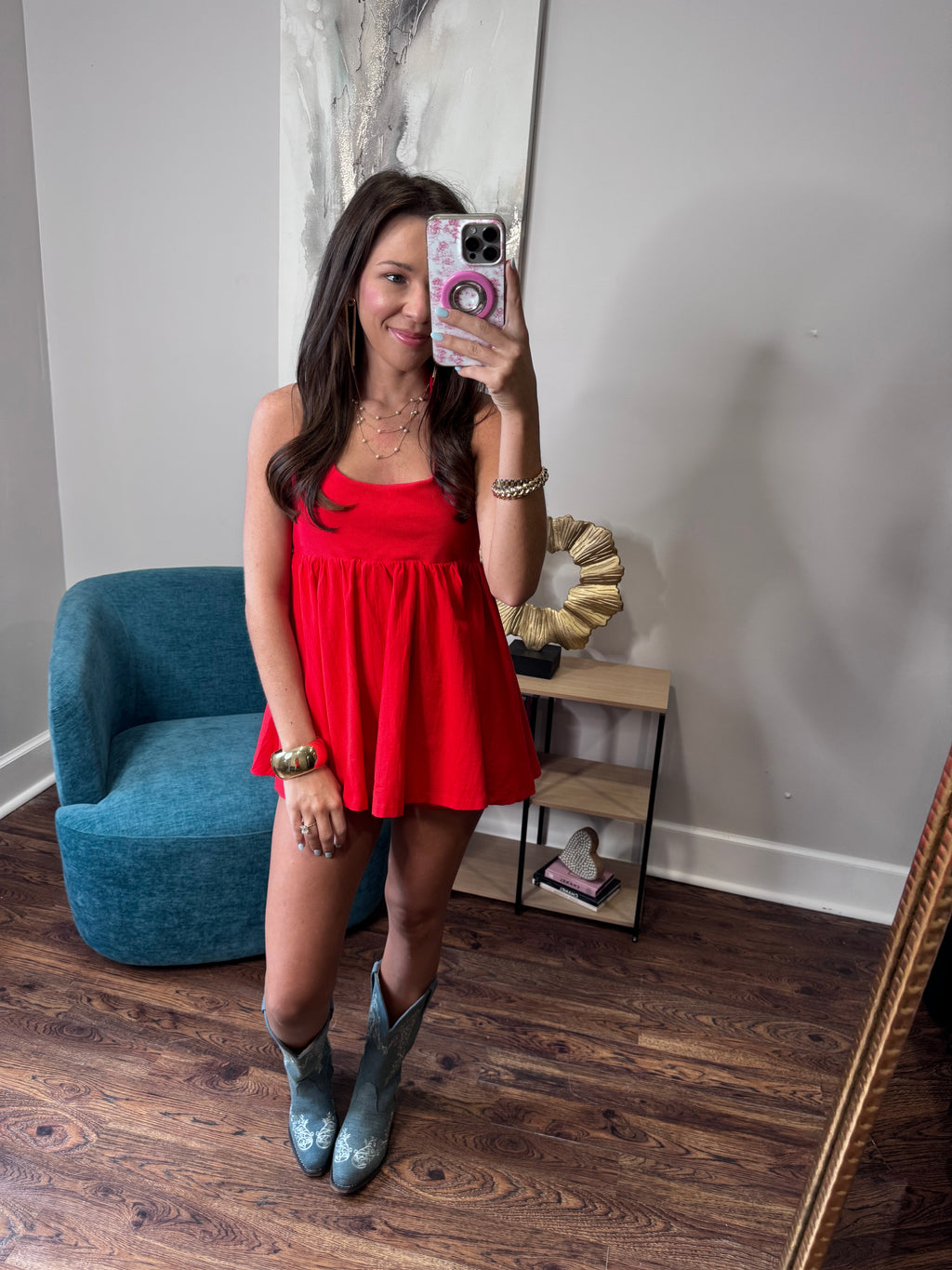 Misty Red Romper