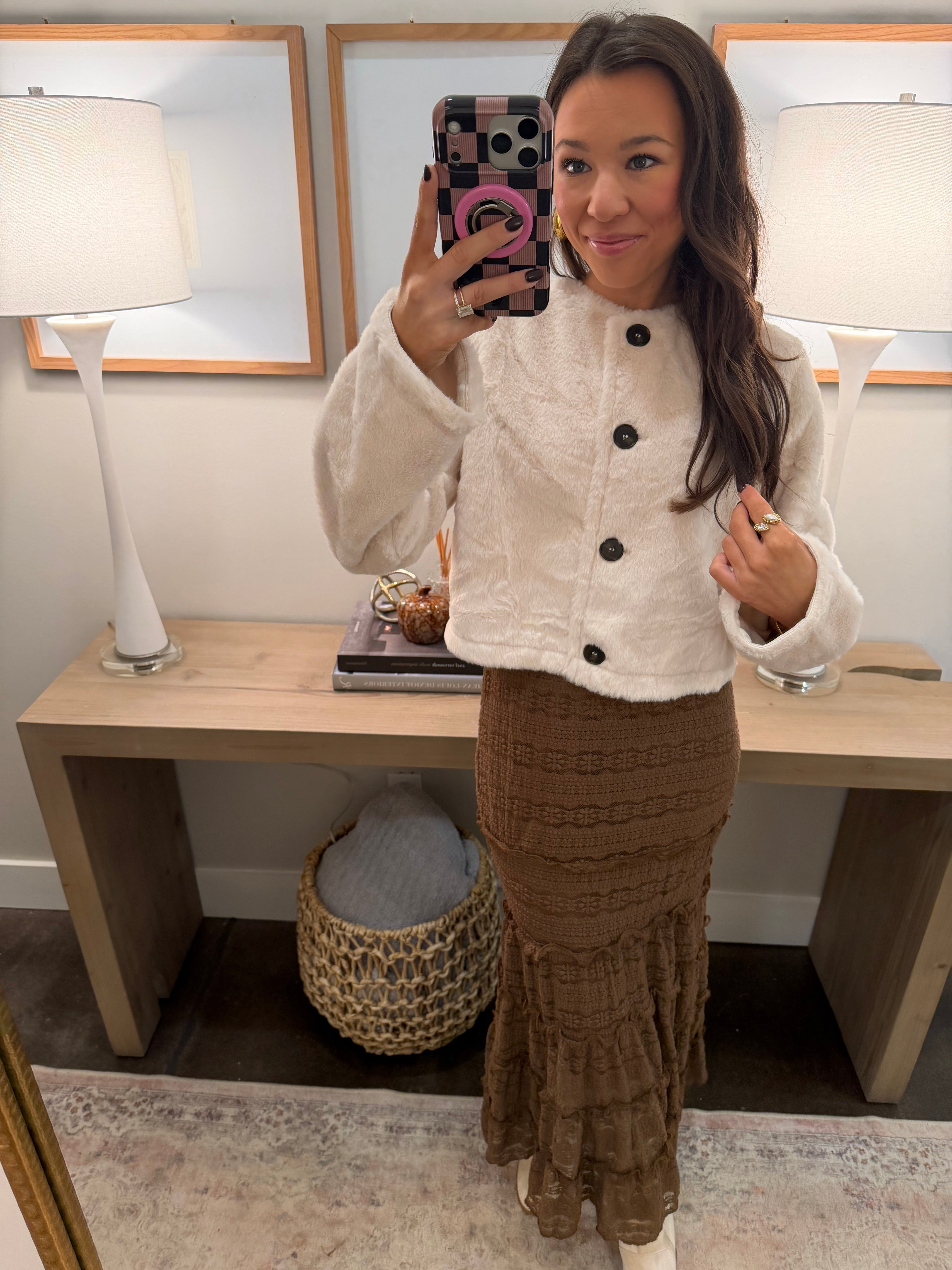 Brown Fall Maxi Skirt