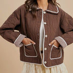 Floral Quilted Collard Jacket