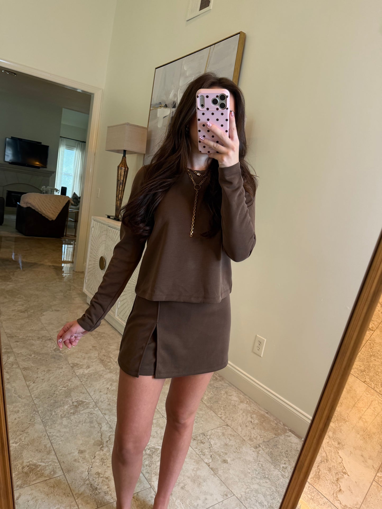 Mocha Skirt Set