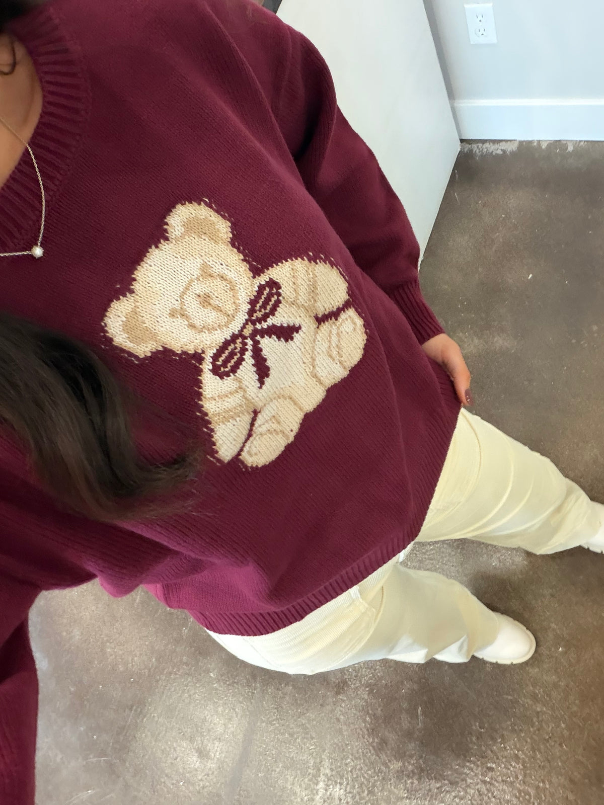 Bear Bow Christmas Sweater