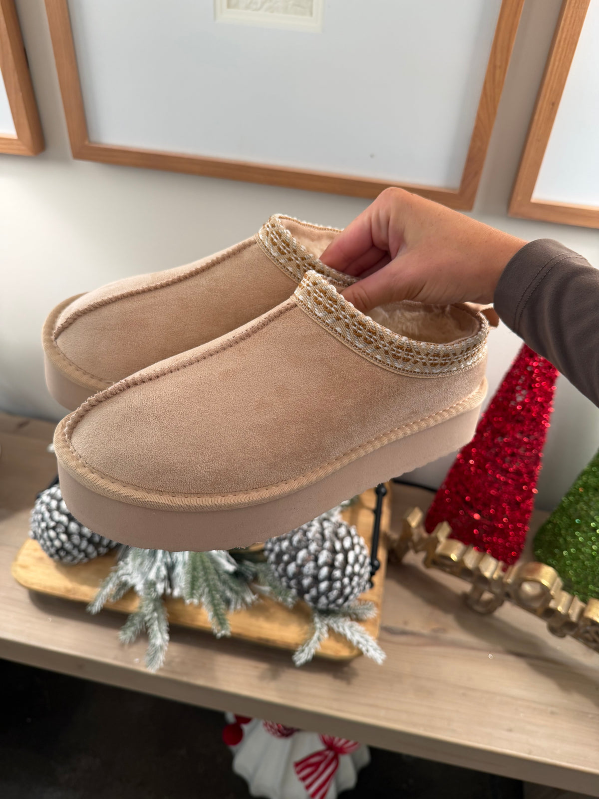 Tan Slippers