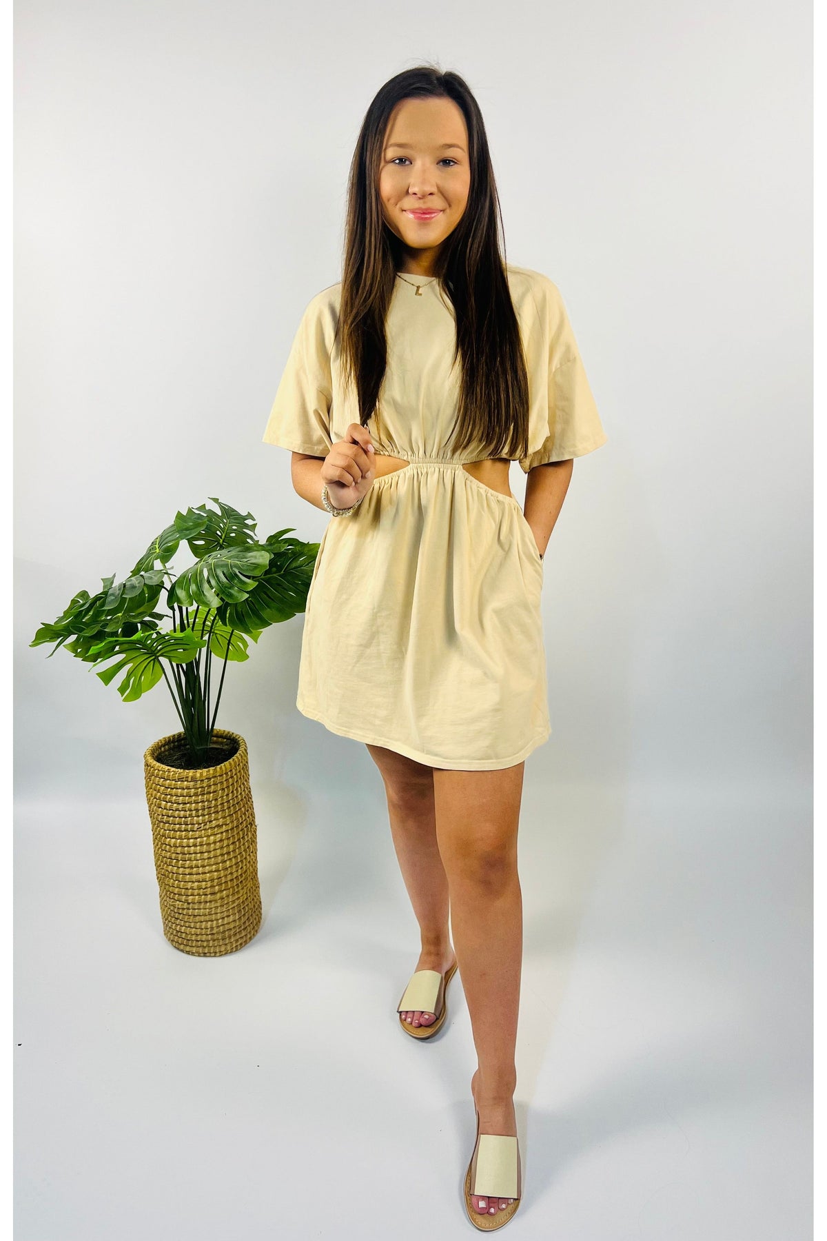 Cream T-Shirt Dress