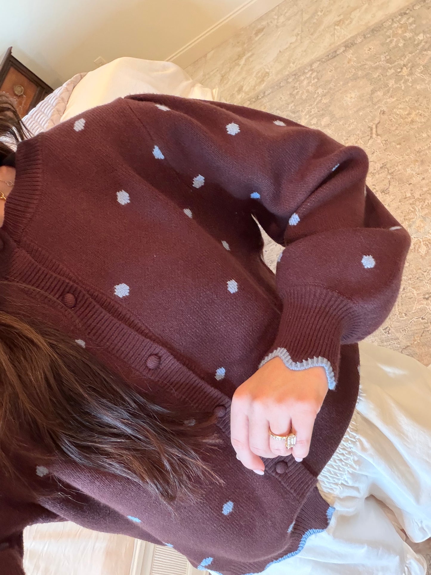 Mandy Brown Polka Dot Sweater