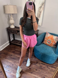 Bubblegum pink active shorts