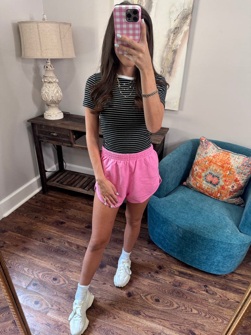 Bubblegum pink active shorts