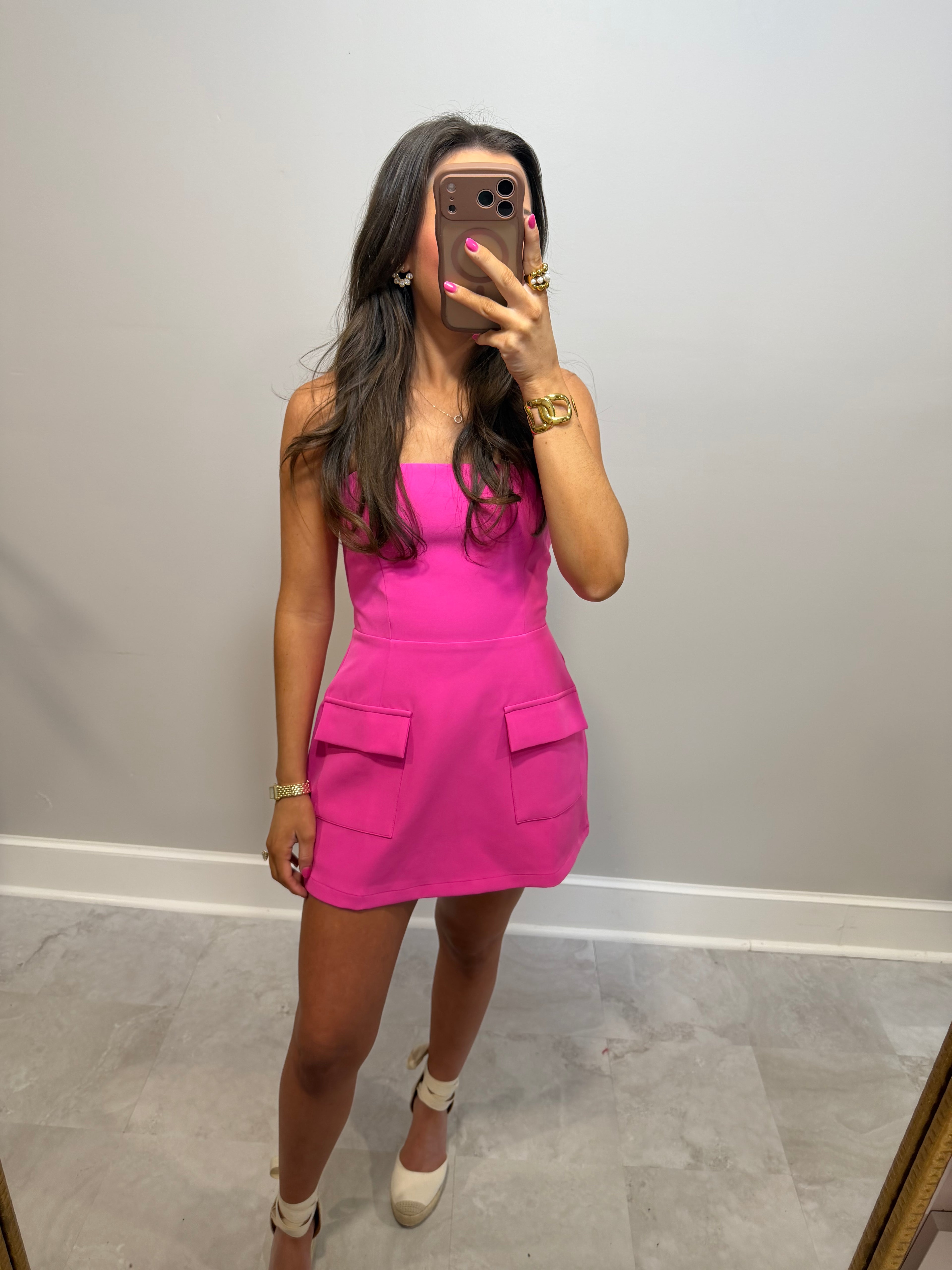 Pink Heart Strapless Dress
