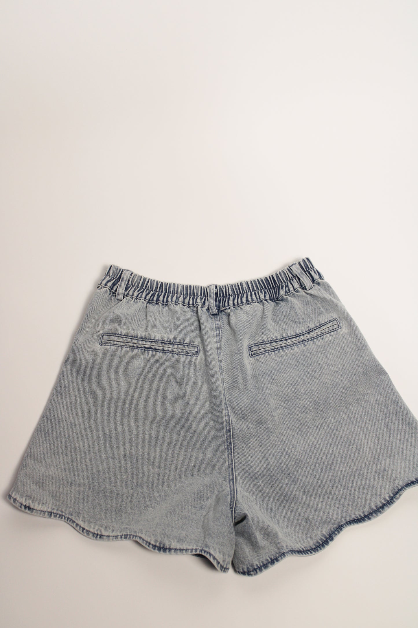 Mary Denim Scallop Shorts