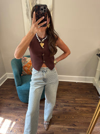 Miranda Mocha Sweater Top