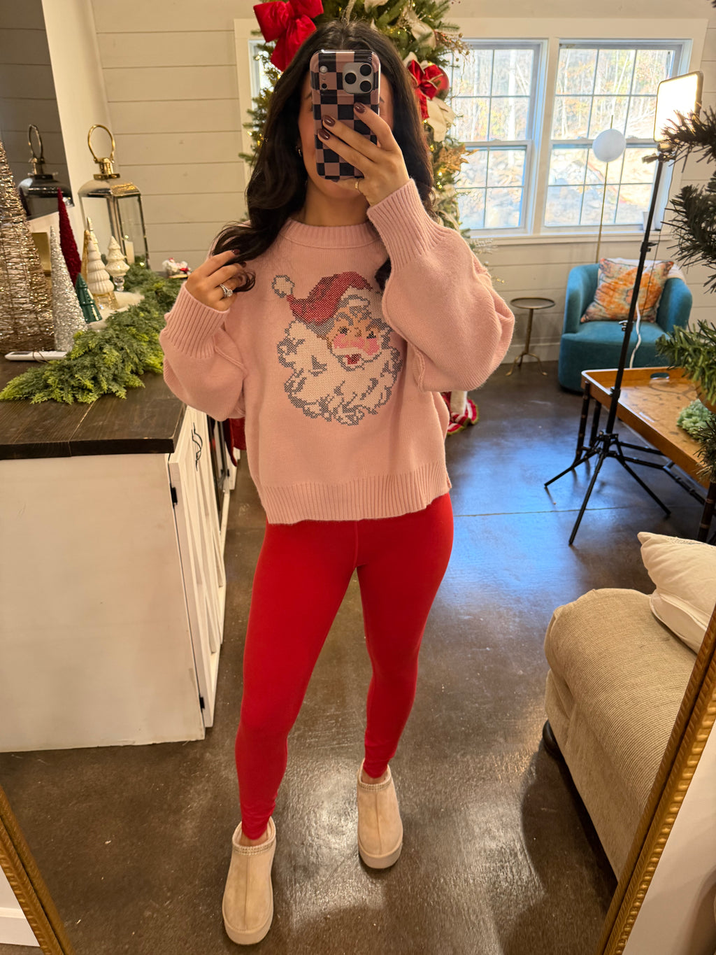 Pink Santa Sweater
