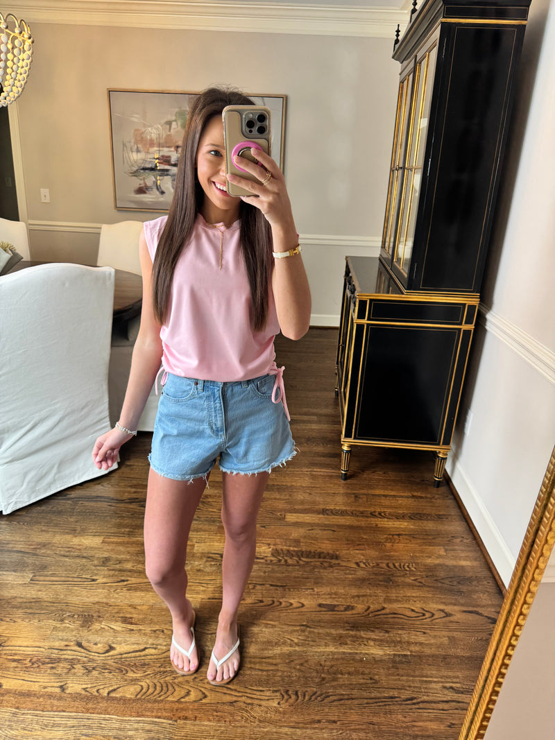 Bubblegum Pink Active Bow Top